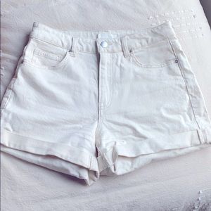 white denim shorts